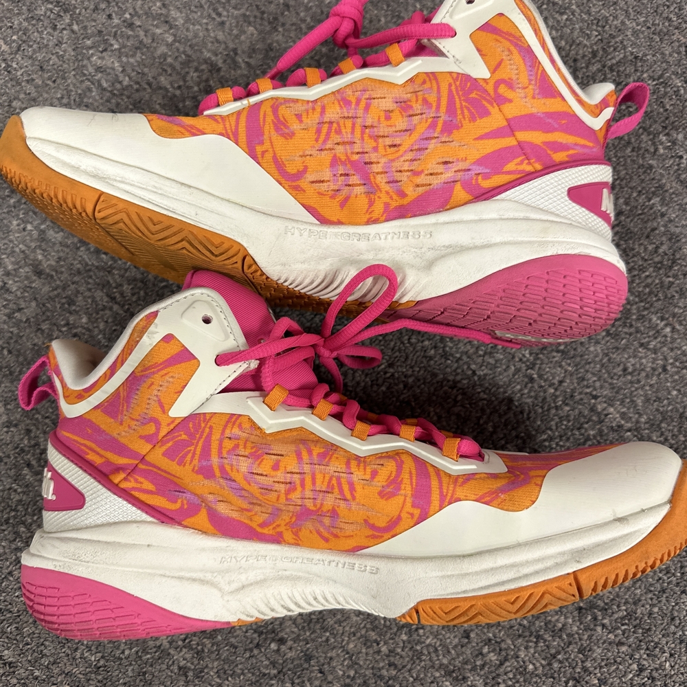 Women's Athletic Shoes - Pink and Orange - Picture 3 of 5